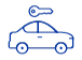 Car rental icon - Select to discover rental offices and pickup and return services at Fiumicino